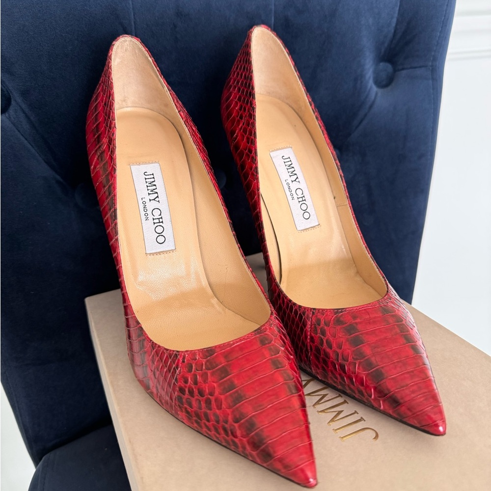 Jimmy Choo Red Python Pump - image 1